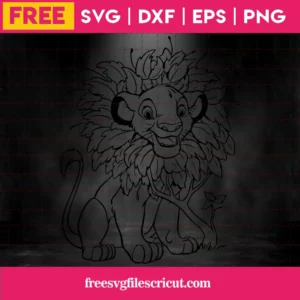 Simba Svg Free, Cartoon Svg, Free Svg Files Disney, Instant Download, Outline Svg Invert
