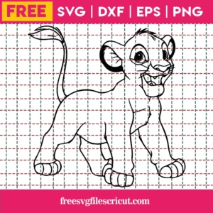 Simba Svg Free, Disney Svg, The Lion King Svg, Instant Download, Outline Svg