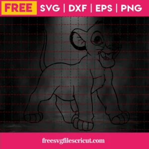 Simba Svg Free, Disney Svg, The Lion King Svg, Instant Download, Outline Svg Invert