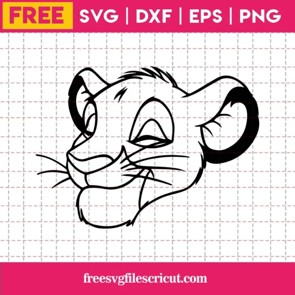 Simba Svg Free, Lion King Svg, Disney Svg, Instant Download, Cartoon Svg