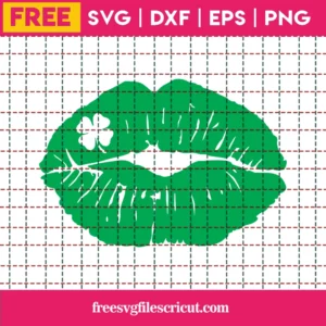 St Patricks Day Svg Free, Lips Svg, Clover Svg, Instant Download, Shirt Design
