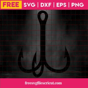 Triple Fishing Hook Svg Free, Fishing Svg, Hook Svg, Instant Download, Silhouette Cameo Invert