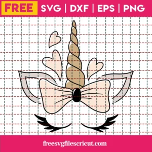 Unicorn Face With Hearts – Free Clip Art