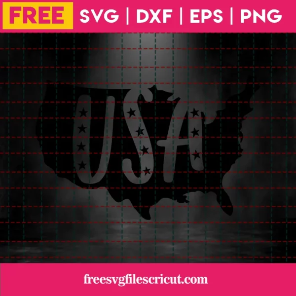 Usa Svg Free, 4Th Of July Svg, America Svg, Instant Download, Silhouette Cameo Invert