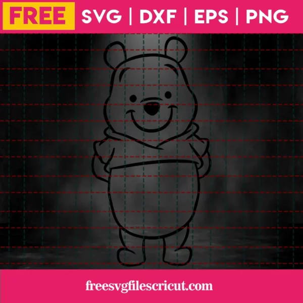 Winnie Pooh Svg Free, Cartoon Svg, Best Disney Svg Files, Instant Download Invert