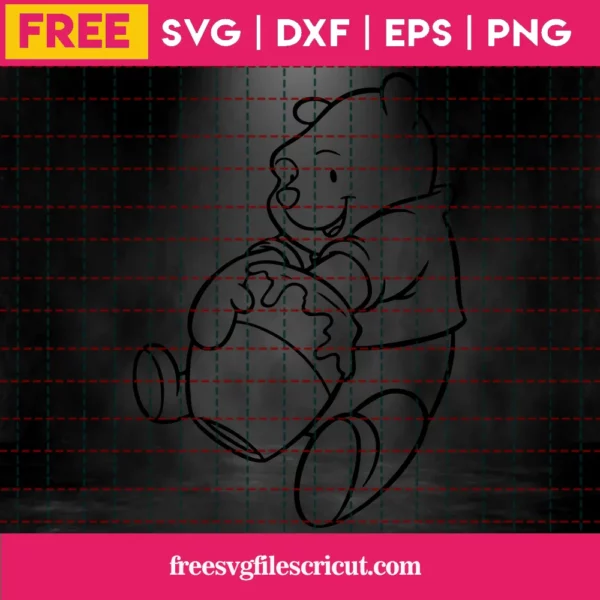 Winnie The Pooh Svg Free, Best Disney Svg Files, Cartoon Svg, Instant Download Invert