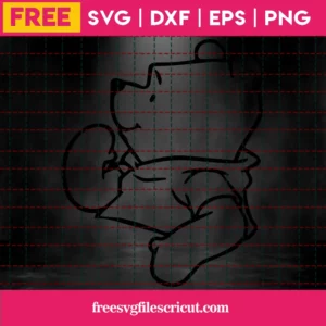 Winnie The Pooh Svg Free, Disney Svg, Cartoon Svg, Instant Download, Silhouette Cameo Invert