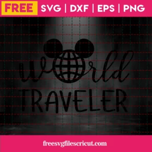 World Traveler Svg Free, Disney Tshirt Svg, Epcot Svg, Disney Cut Files Invert