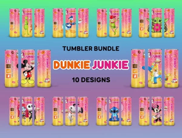 10 Disney Dunkie Junkie Tumbler Png Bundle 0