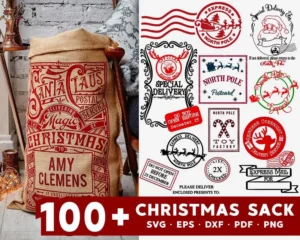100+ Christmas Sack Bundle Svg, Christmas Svg 0