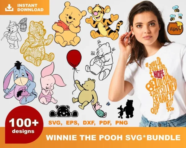 100+ Winnie The Pooh Bundle Svg, Pooh Characters Svg 0