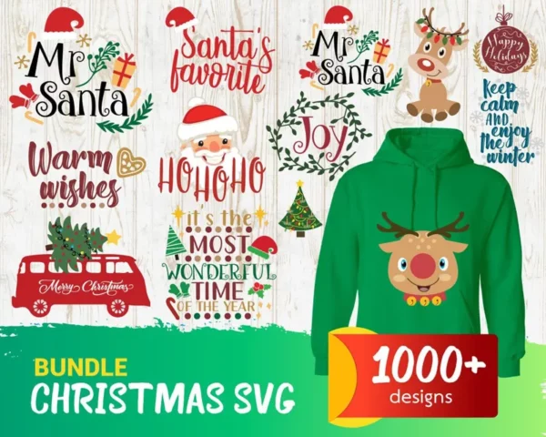 1000+ Christmas Svg Bundle, Reindeer Svg 0