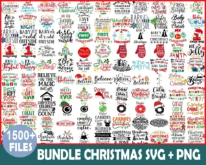 1500+ Christmas Bundle Svg, Merry Christmas Svg 0