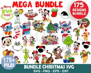 175 Mega Bundle Christmas Svg, Grinch Svg, Toy Story Svg, Stitch Svg, Mickey Svg, Minnie Svg, Winnie Svg 0