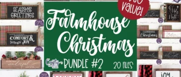20 Farmhouse Christmas Svg Bundle, Farmhouse Christmas Sign Svg For Cricut, Digital Download 0