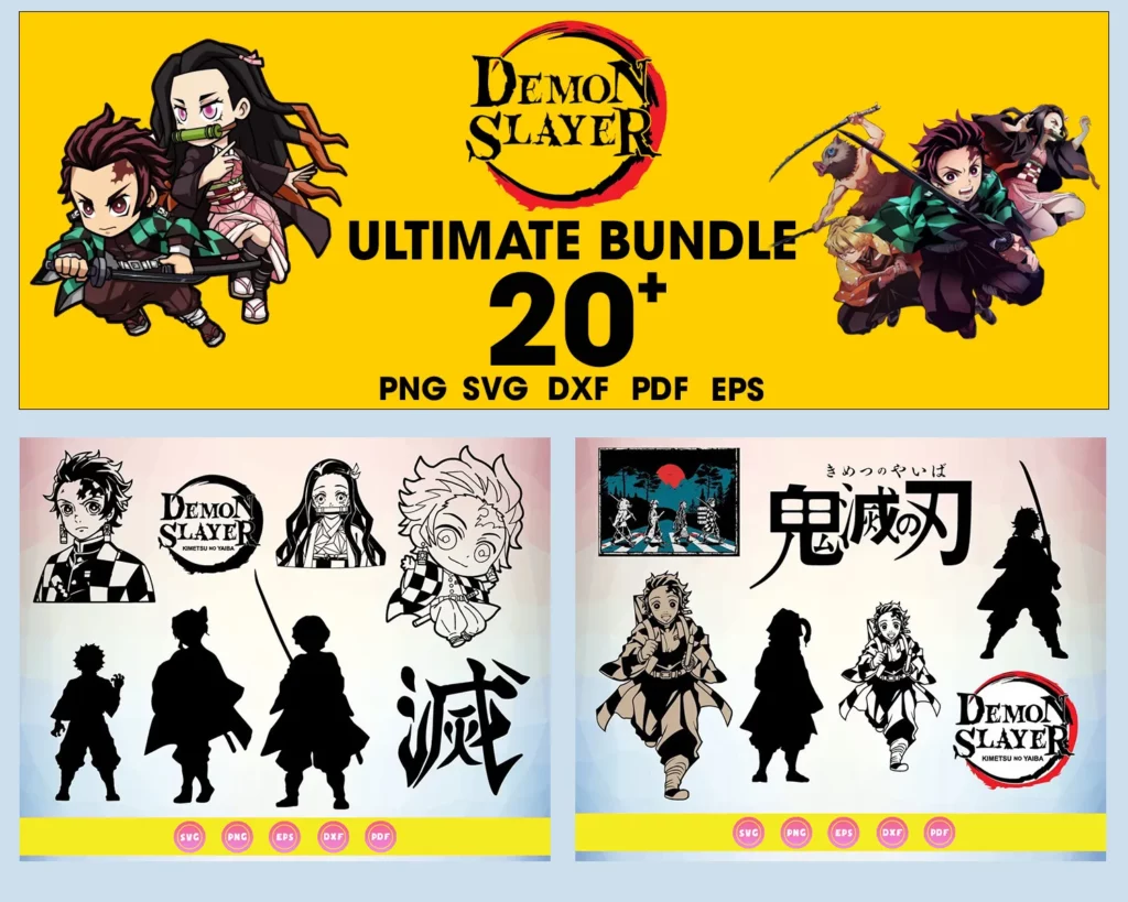 20 Files Demon Slayer Svg Bundle - free svg files for cricut