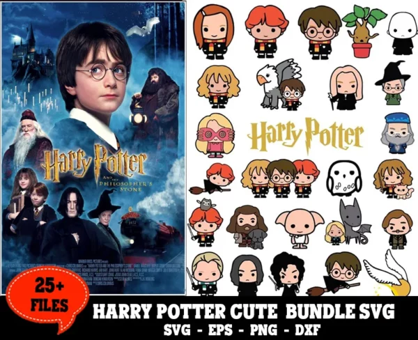 25+ Harry Potter Cartoon Bundle Svg, Harry Potter Svg 0