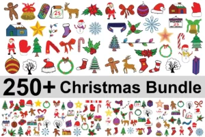 250 Christmas Elements Svg Bundle, Christmas Symbol Svg 0