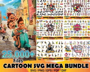 25000+ Cartoon Bundle Svg, Disney Svg, Princess Svg, Anime Svg 0