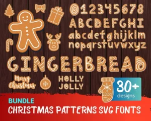 30+ Christmas Fonts Bundle Svg, Christmas Svg 0