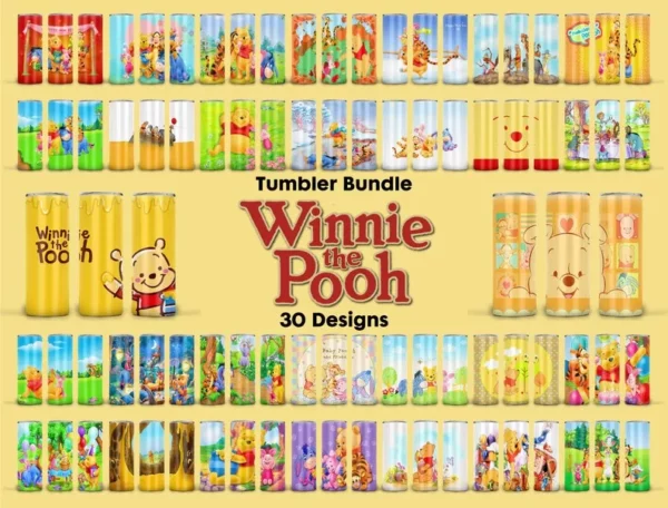 30 Winnie The Pooh Tumbler Bundle, Disney Png 0