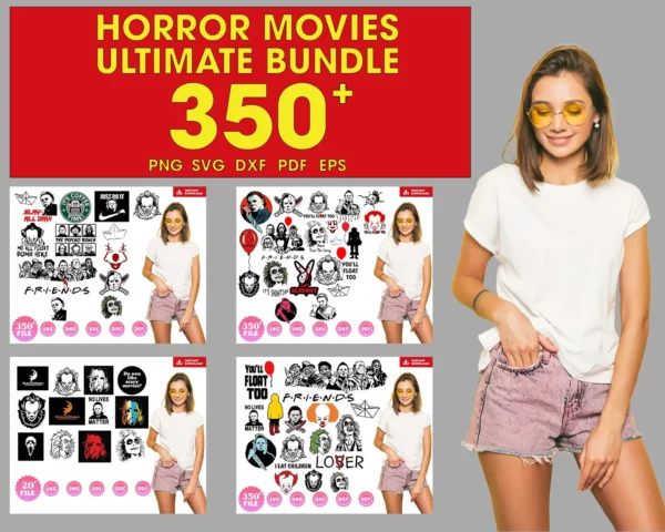 350 Horror Movies Svg Bundle, Halloween Svg 0