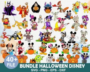 40+ Files Bundle Halloween Disney Mickey Svg 0