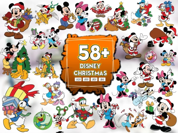 58 Disney Christmas Svg, Christmas Svg, Santa Svg, Mickey Svg 0
