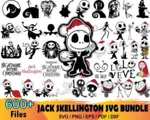 600+ Nightmare Before Christmas Bundle Svg, Jack Skellington Bundle Svg 0