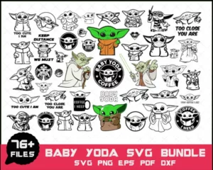 76 Baby Yoda Star Wars Svg Bundle 0