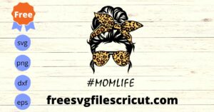 Leopard messy bun mom life