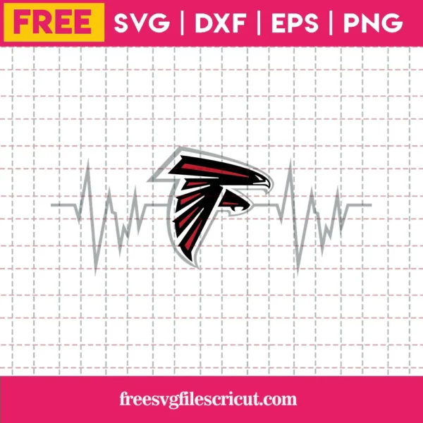 Atlanta Falcons Heartbeat Svg Free, Football Svg, Instant Download, Atlanta Football Season