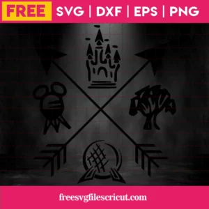 Disney Parks Arrow Svg Free, Disney Svg, Epcot Svg, Instant Download, Magic Kingdom Castle Svg Invert