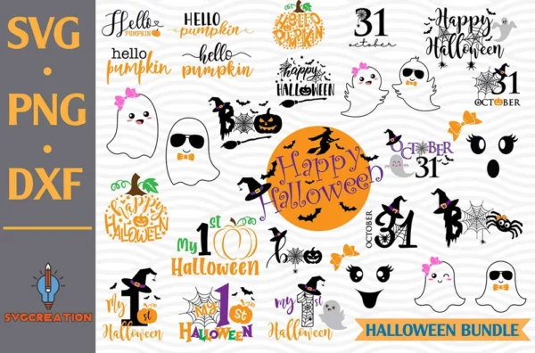 Funny Halloween Svg Bundle, Ghost Svg, Witch Shirt Svg, Cut Files For Cricut, Silhouette 0