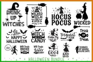 Halloween Witch Svg Bundle, Halloween Svg, Funny Mom Svg 0