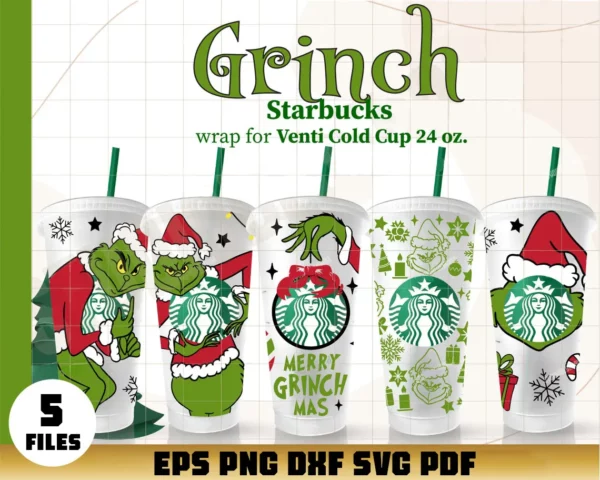 Merry Grinchmas Starbucks Bundle Svg, Grinch Christmas Svg 0