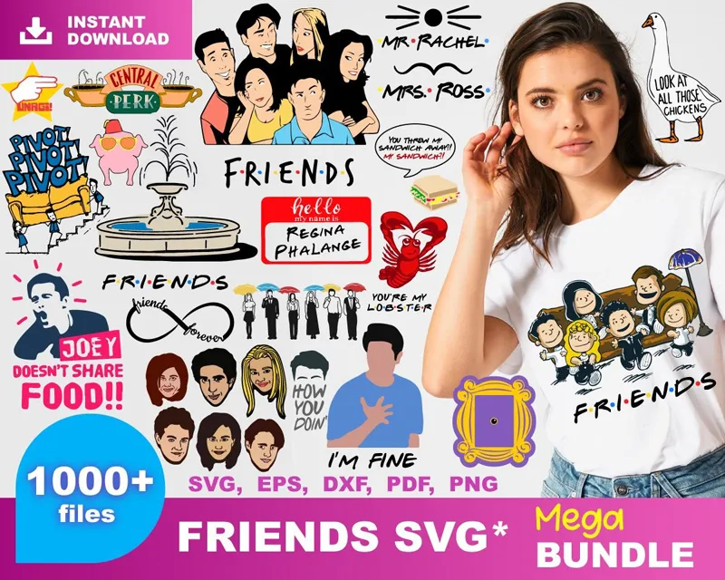 1000 Friends Svg Bundle free svg files for cricut