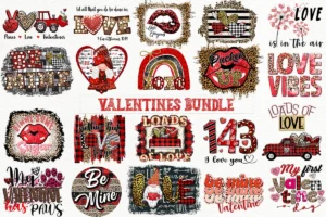 21 Valentine Sublimation Bundle Png, Valentine Png, Love Png 0
