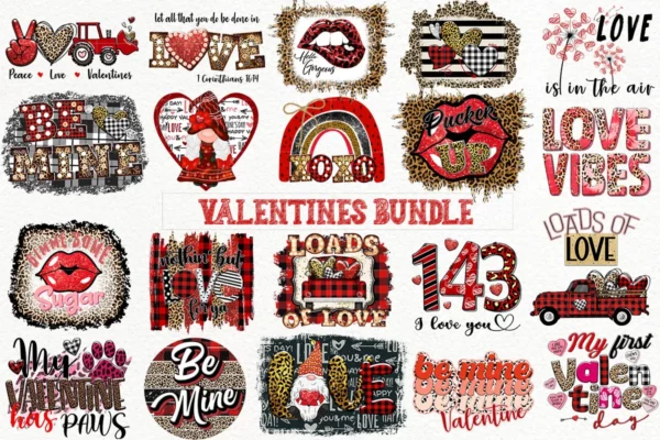 21 Valentine Sublimation Bundle Png, Valentine Png, Love Png 0