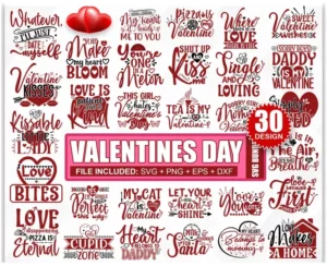 30 Valentines Day Svg Bundle, Valentine Svg, Valentine Shirt Svg 0