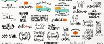 45 Fall Svg Bundle, Thanksgiving Svg Files For Cricut, Autumn Svg Designs, Digital Download 0