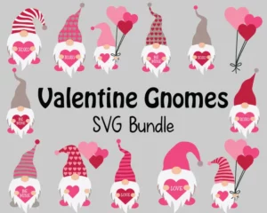Valentine Gnomes Svg Bundle, Gnome Svg 0
