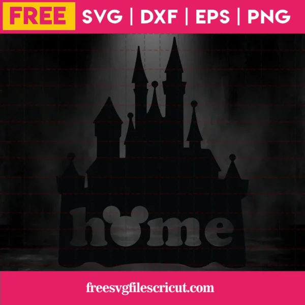 Disney Castle Svg Free, Disney Svg, Castle Svg, Instant Download, Silhouette Cameo Invert