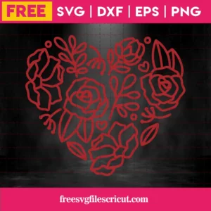 Free Floral Heart Svg Invert