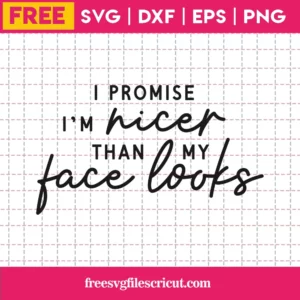 Free I Promise, I’M Nicer Than My Face Looks Svg