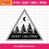 Free Merry Christmas Triangle Scene Svg