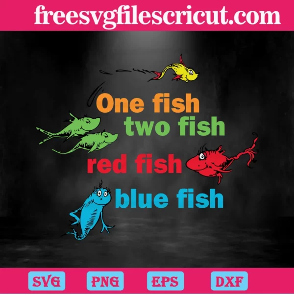 Dr Seuss, Spooky Thing, One Fish, Two Fish, Red Fish, Blue Fish Invert