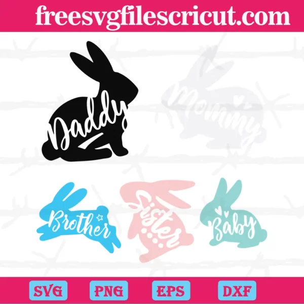 Easter Family Bunny Bundle, Mommy Bunny, Daddy Bunny Invert