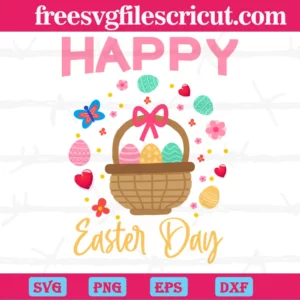 Happy Easter Day With Colored Egg Invert