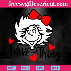 Miss Thing, Thing One Dr Seuss, Thing 1 Thing 2, Dr Seuss Clipart Invert
